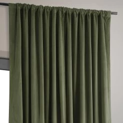 Hunter Green Signature Extra Wide Velvet Blackout Curtain -Chic Curtains Shop VPCH VET190622 pole pocket header