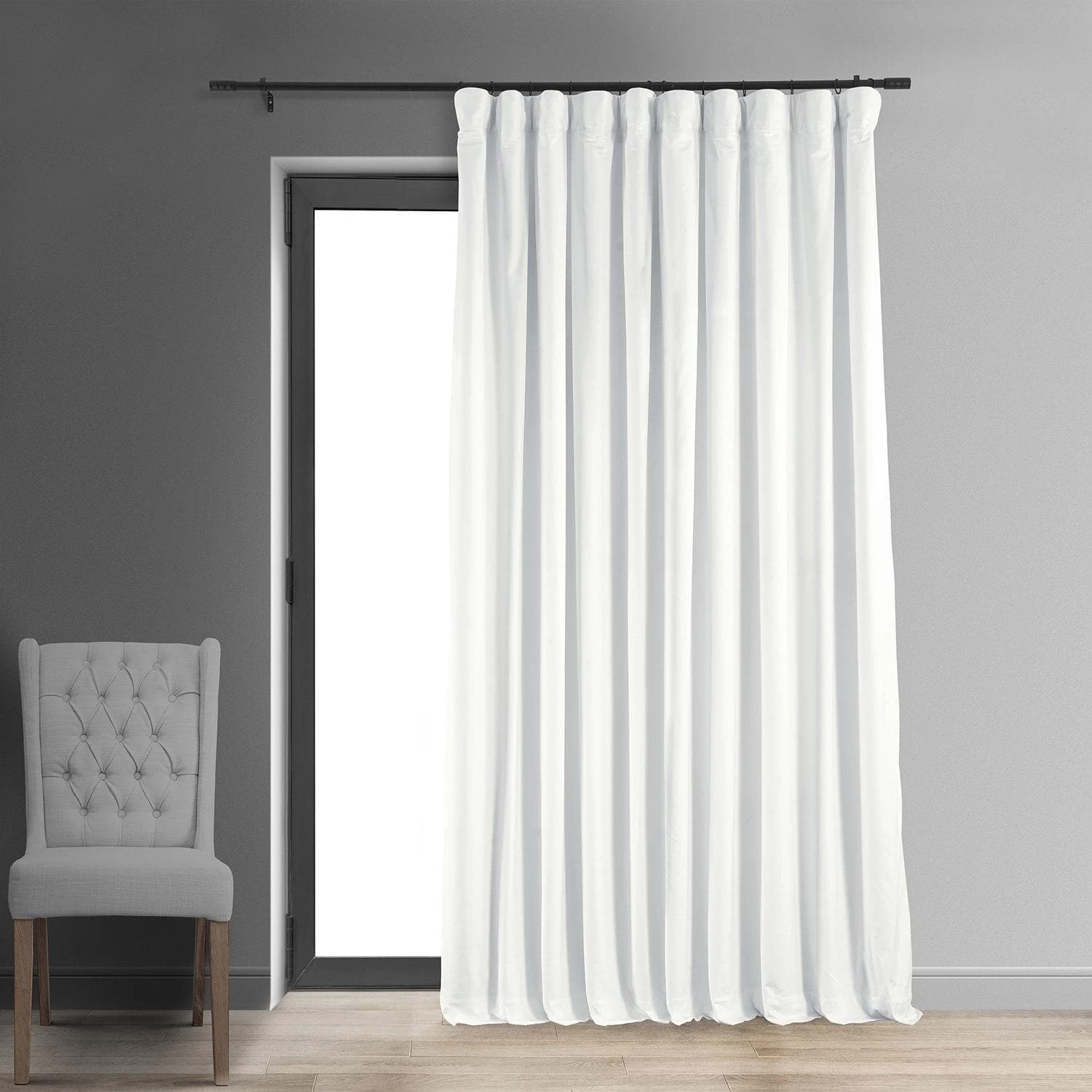Primary White Signature Extra Wide Velvet Blackout Curtain 3 Primary White Signature Extra Wide Velvet Blackout Curtain