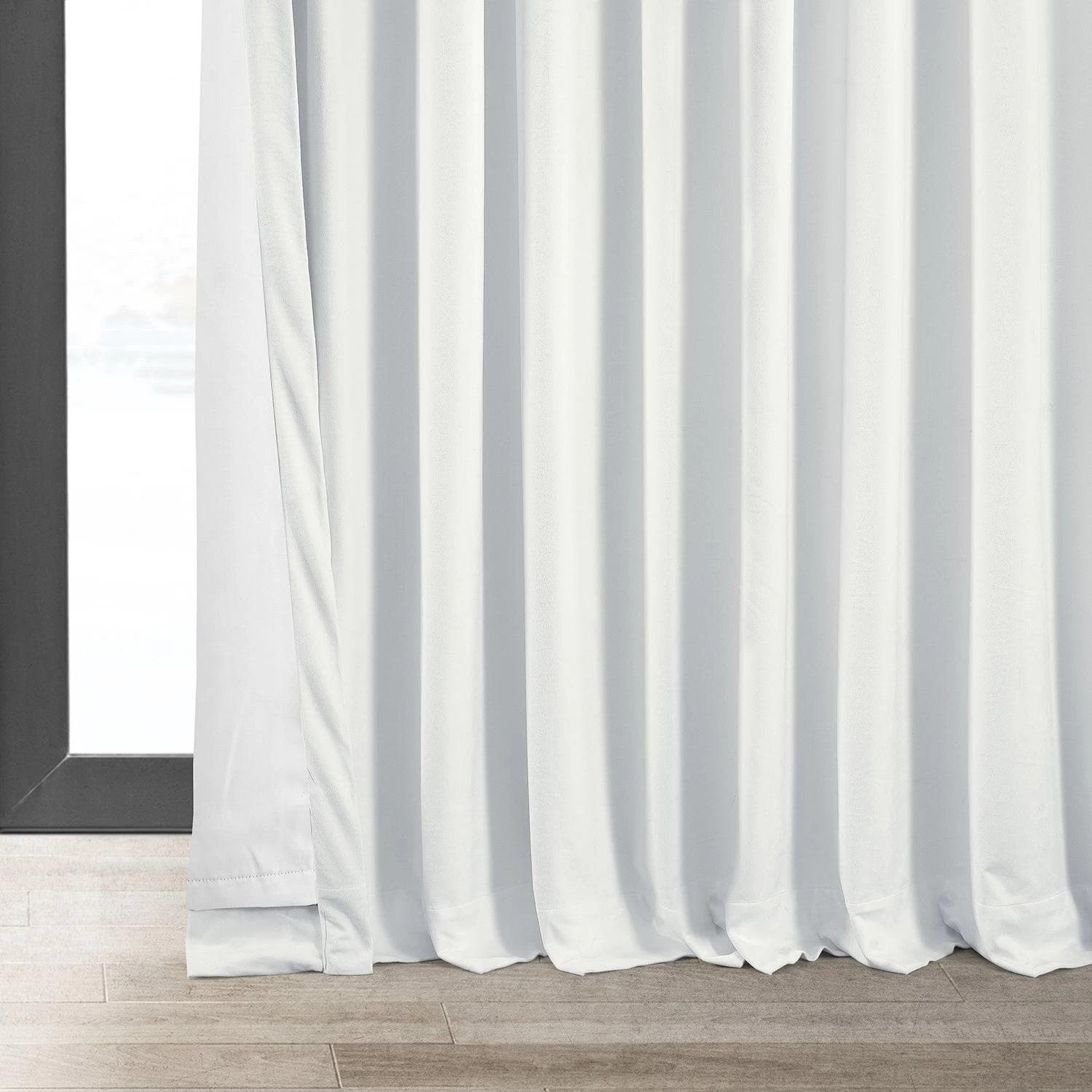 Primary White Signature Extra Wide Velvet Blackout Curtain 7 Primary White Signature Extra Wide Velvet Blackout Curtain - Image 5