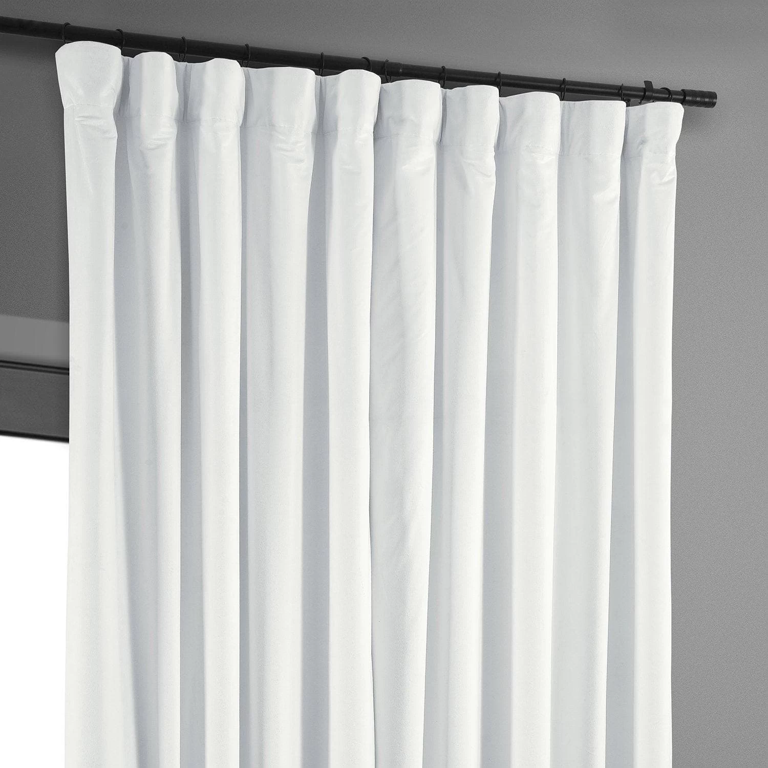 Primary White Signature Extra Wide Velvet Blackout Curtain 4 Primary White Signature Extra Wide Velvet Blackout Curtain - Image 2