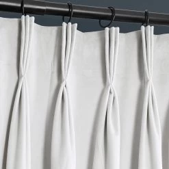 Pillow White French Pleat Heritage Plush Velvet Curtain -Chic Curtains Shop VPYC 161201 FP french pleat 1