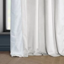 Pillow White French Pleat Heritage Plush Velvet Curtain -Chic Curtains Shop VPYC 161201 FP lining view