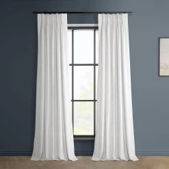 Pillow White French Pleat Heritage Plush Velvet Curtain