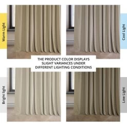 Light Beige Extra Wide Heritage Plush Velvet Curtain 13 Light Beige Extra Wide Heritage Plush Velvet Curtain -Chic Curtains Shop VPYC 161204 DW angled front view