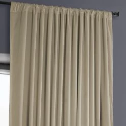 Light Beige Extra Wide Heritage Plush Velvet Curtain 11 Light Beige Extra Wide Heritage Plush Velvet Curtain -Chic Curtains Shop VPYC 161204 DW pole pocket header