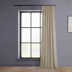 Light Beige French Pleat Heritage Plush Velvet Curtain -Chic Curtains Shop VPYC 161204 FPD front view r 9ca964e8 971f 4f79 a27d 89e53ed2a998