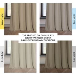 Light Beige Grommet Heritage Plush Velvet Curtain -Chic Curtains Shop VPYC 161204 GR angled front view