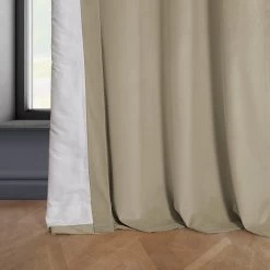 Light Beige Heritage Plush Velvet Curtain -Chic Curtains Shop VPYC 161204 lining view