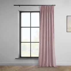Ballet Pink French Pleat Heritage Plush Velvet Curtain -Chic Curtains Shop VPYC 161207 FPD front view r 6fbe04ab 2c30 4360 a9bc 3d955dc22c91
