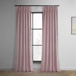 Ballet Pink French Pleat Heritage Plush Velvet Curtain