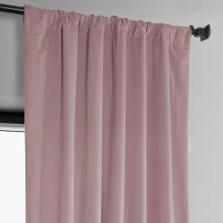 Ballet Pink Heritage Plush Velvet Curtain -Chic Curtains Shop VPYC 161207 pole pocket header