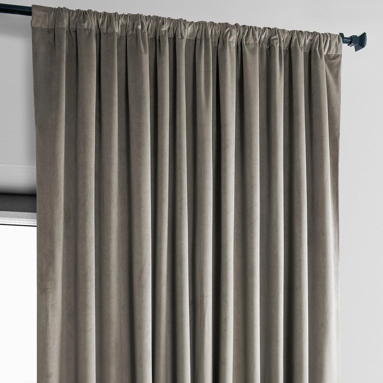 Gallery Taupe Extra Wide Heritage Plush Velvet Curtain 6 Gallery Taupe Extra Wide Heritage Plush Velvet Curtain - Image 4