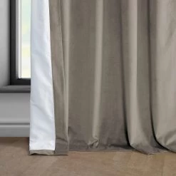 Gallery Taupe French Pleat Heritage Plush Velvet Curtain -Chic Curtains Shop VPYC 161209 FPD lining view 6423a5f7 96b4 4cc3 a6e0 6f37554d13ee