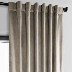 Gallery Taupe Heritage Plush Velvet Curtain 10 Gallery Taupe Heritage Plush Velvet Curtain -Chic Curtains Shop VPYC 161209 back tab header b030651d 2018 4f26 9651 cc44e465003b