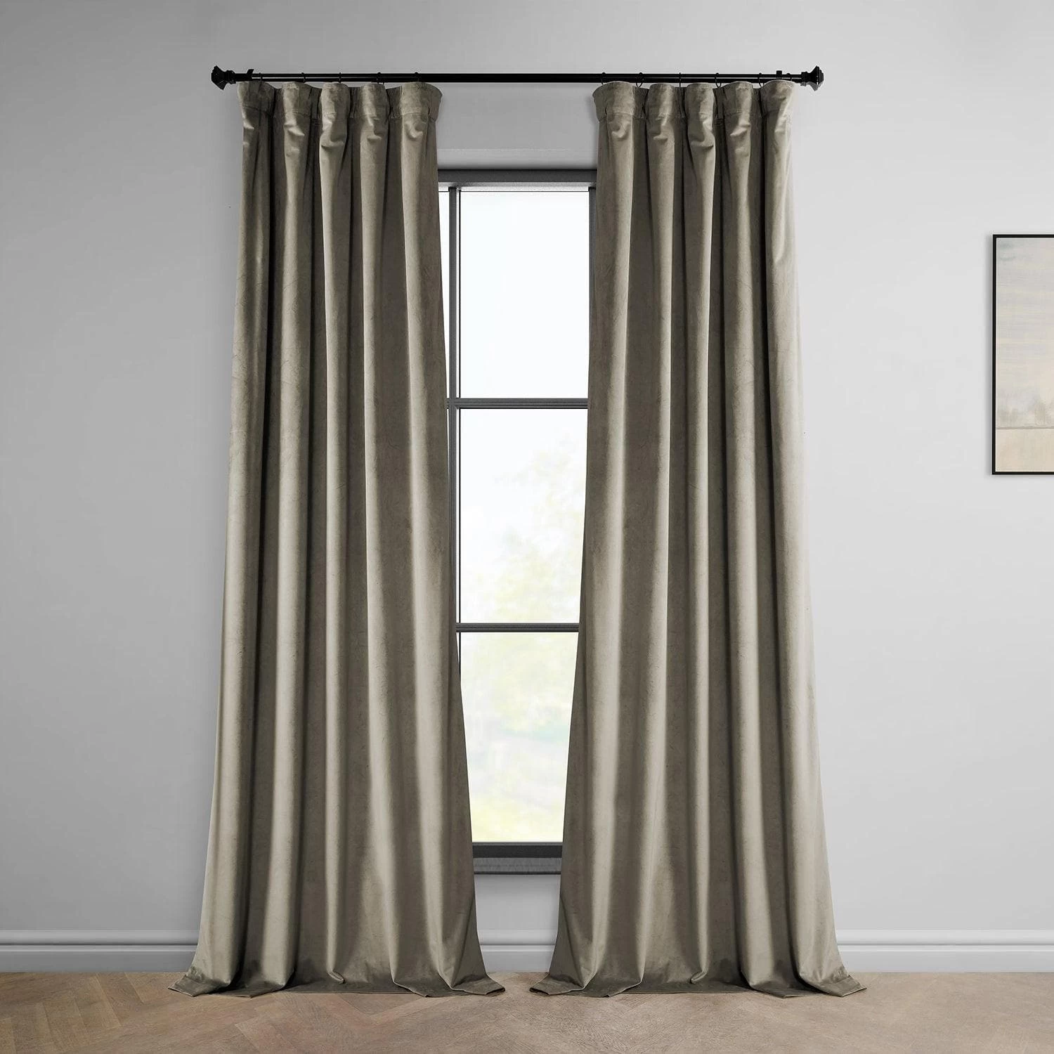 Gallery Taupe Heritage Plush Velvet Curtain 3 Gallery Taupe Heritage Plush Velvet Curtain