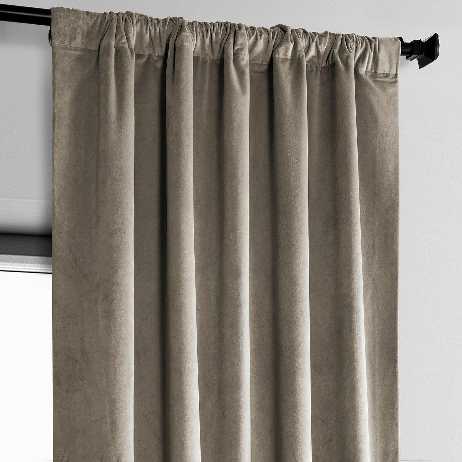 Gallery Taupe Heritage Plush Velvet Curtain 6 Gallery Taupe Heritage Plush Velvet Curtain - Image 4