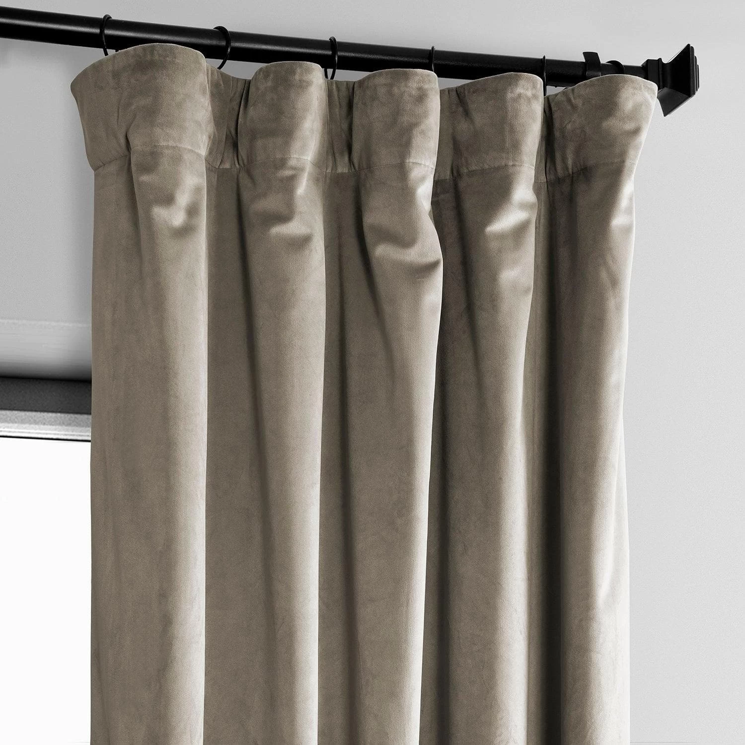 Gallery Taupe Heritage Plush Velvet Curtain 4 Gallery Taupe Heritage Plush Velvet Curtain - Image 2