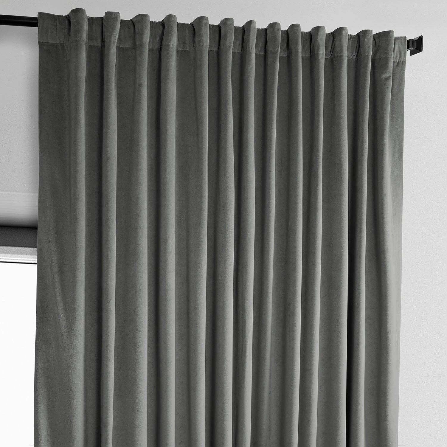 Destiny Grey Extra Wide Heritage Plush Velvet Curtain 5 Destiny Grey Extra Wide Heritage Plush Velvet Curtain - Image 3
