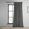 Destiny Grey Extra Wide Heritage Plush Velvet Curtain -Chic Curtains Shop VPYC 161213 DW front view e9beb724 154b 441a 9401 e4d440ac229b