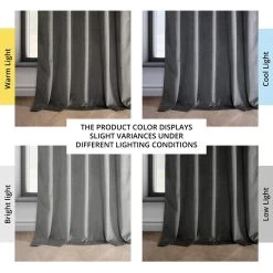 Destiny Grey Heritage Plush Velvet Curtain -Chic Curtains Shop VPYC 161213 angled front view