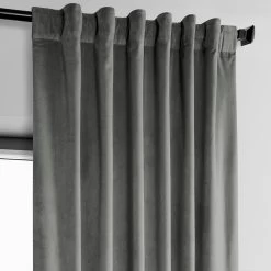 Destiny Grey Heritage Plush Velvet Curtain -Chic Curtains Shop VPYC 161213 back tab header 12d45ffa 42bd 4d40 bef9 ea25f218b33a