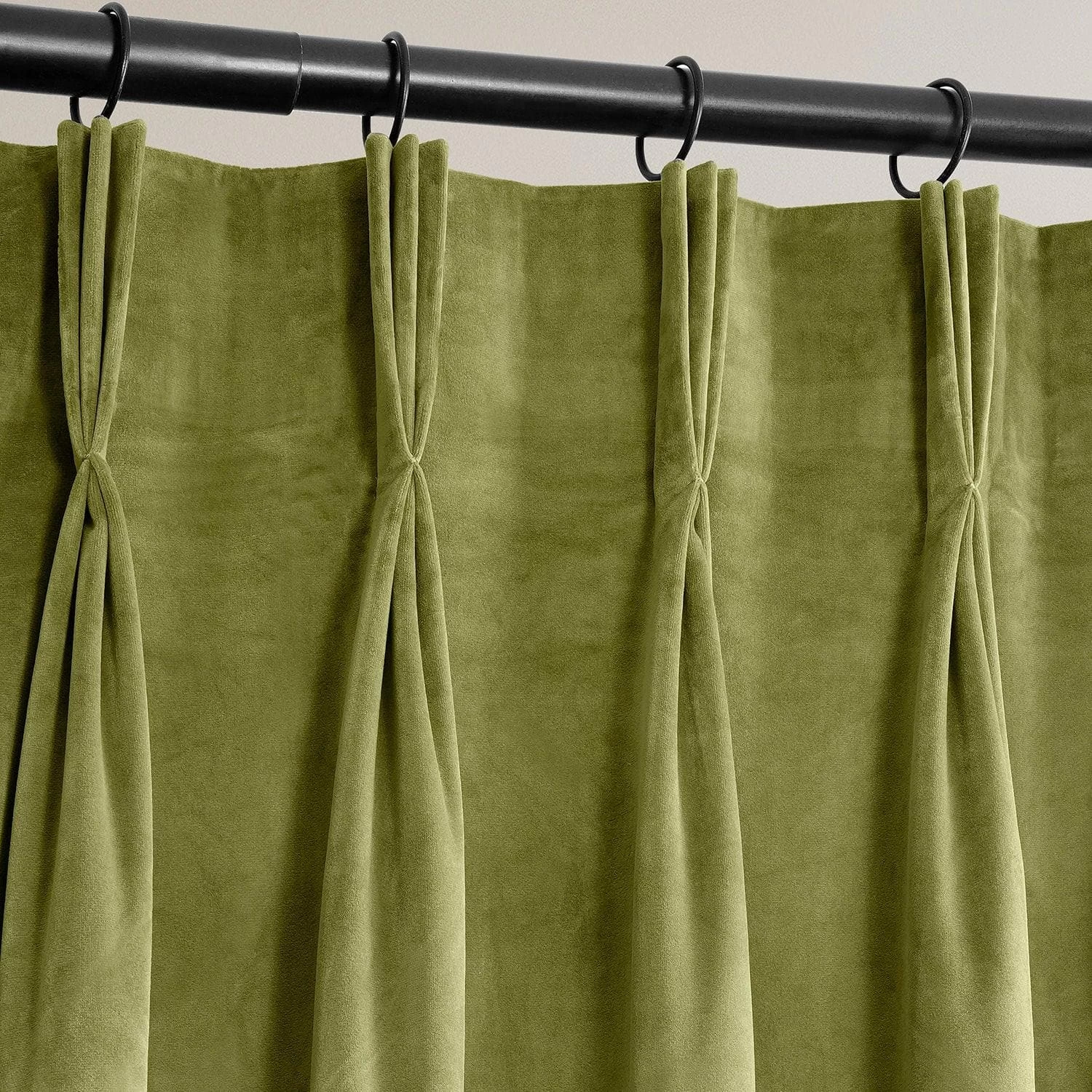 Retro Green French Pleat Heritage Plush Velvet Curtain 5 Retro Green French Pleat Heritage Plush Velvet Curtain - Image 3