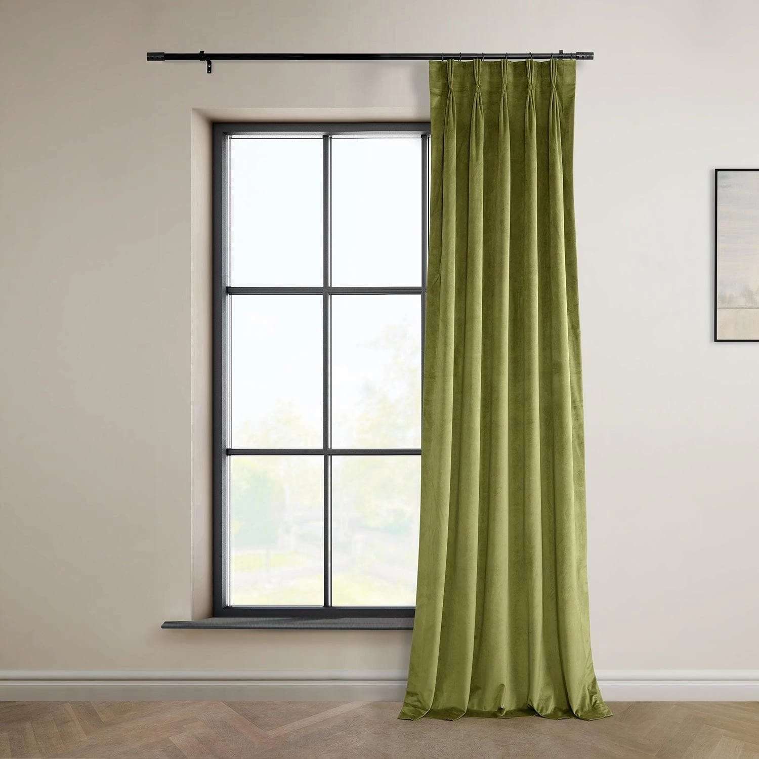 Retro Green French Pleat Heritage Plush Velvet Curtain 7 Retro Green French Pleat Heritage Plush Velvet Curtain - Image 5