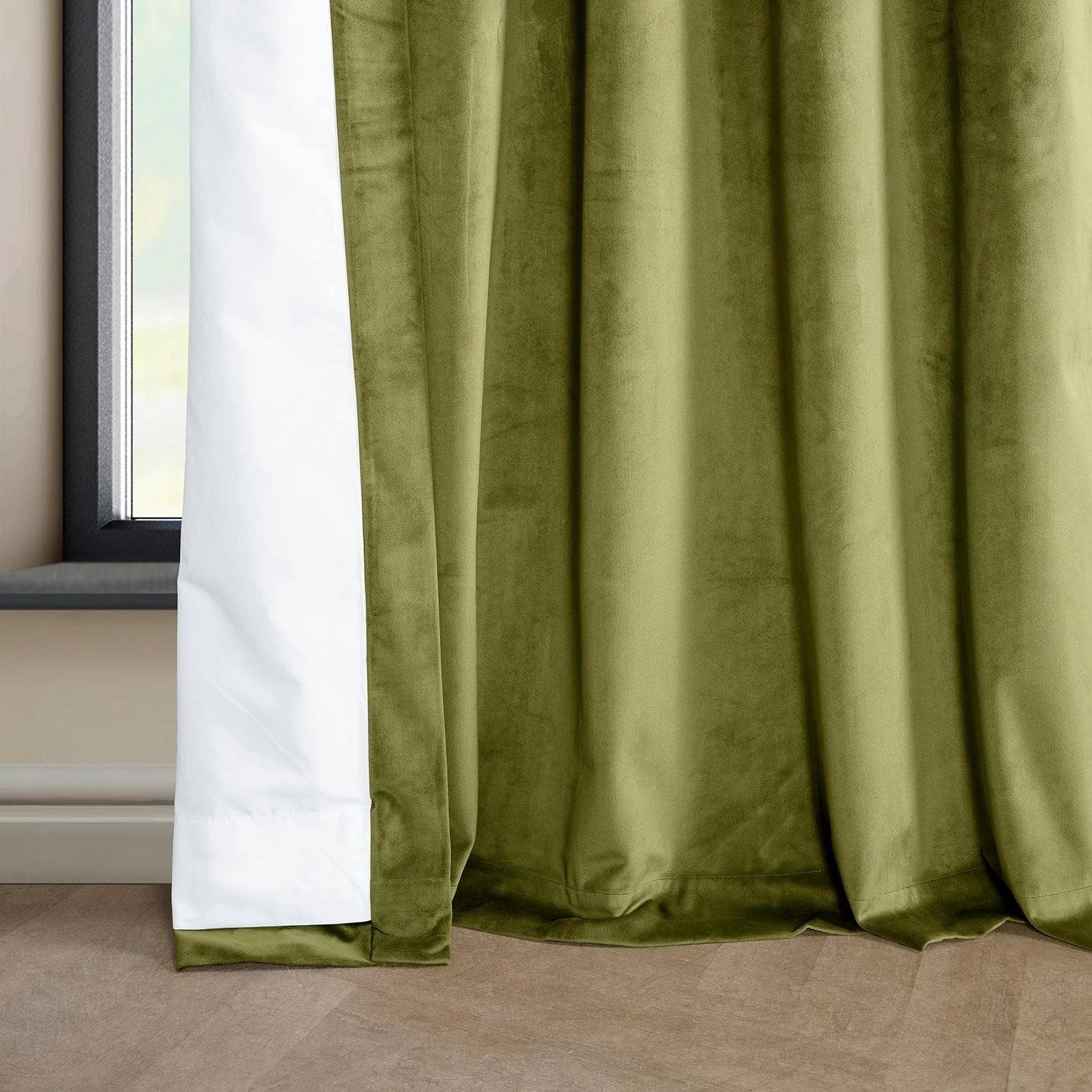 Retro Green French Pleat Heritage Plush Velvet Curtain 6 Retro Green French Pleat Heritage Plush Velvet Curtain - Image 4