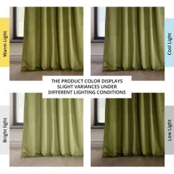 Retro Green Heritage Plush Velvet Curtain 13 Retro Green Heritage Plush Velvet Curtain -Chic Curtains Shop VPYC 161224 angled front view
