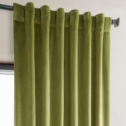 Retro Green Heritage Plush Velvet Curtain 10 Retro Green Heritage Plush Velvet Curtain -Chic Curtains Shop VPYC 161224 back tab header