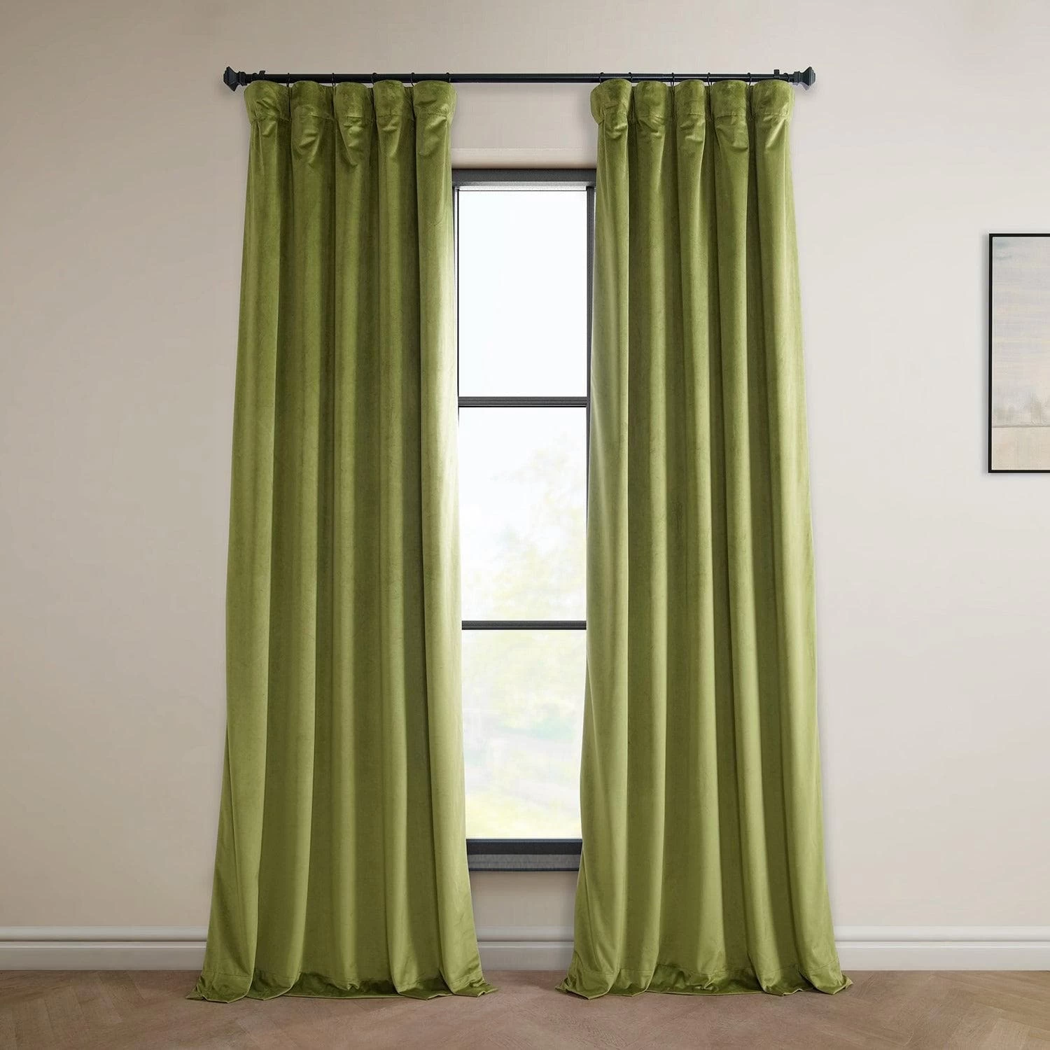 Retro Green Heritage Plush Velvet Curtain 3 Retro Green Heritage Plush Velvet Curtain
