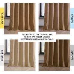 Spiced Rum Heritage Plush Velvet Curtain -Chic Curtains Shop VPYC 161232 angled front view