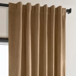 Spiced Rum Heritage Plush Velvet Curtain -Chic Curtains Shop VPYC 161232 back tab header