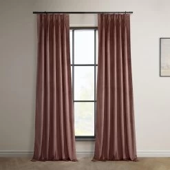 Wild Rose French Pleat Heritage Plush Velvet Curtain
