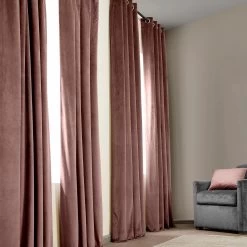 Wild Rose Grommet Heritage Plush Velvet Curtain -Chic Curtains Shop VPYC 161234 GR front view 1 88fb90be 5970 4812 aade 8323bd73c9bb