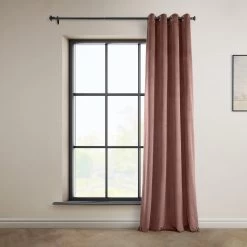 Wild Rose Grommet Heritage Plush Velvet Curtain -Chic Curtains Shop VPYC 161234 GR front view r