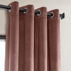 Wild Rose Grommet Heritage Plush Velvet Curtain -Chic Curtains Shop VPYC 161234 GR grommet header