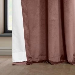 Wild Rose Grommet Heritage Plush Velvet Curtain -Chic Curtains Shop VPYC 161234 GR lining view