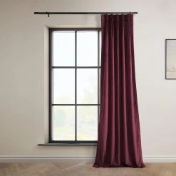 Dark Merlot French Pleat Heritage Plush Velvet Curtain -Chic Curtains Shop VPYC 161252 FPD front view r 860edb1f 4cba 42f5 b65d 72b73a9891fd