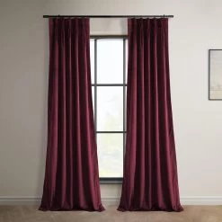 Dark Merlot French Pleat Heritage Plush Velvet Curtain