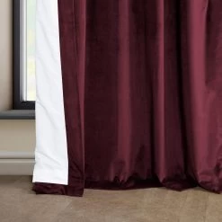 Dark Merlot French Pleat Heritage Plush Velvet Curtain -Chic Curtains Shop VPYC 161252 FPD lining view 3c6e07a4 8ea4 48d2 83eb bf3ea1e13006