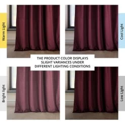 Dark Merlot Heritage Plush Velvet Curtain -Chic Curtains Shop VPYC 161252 angled front view