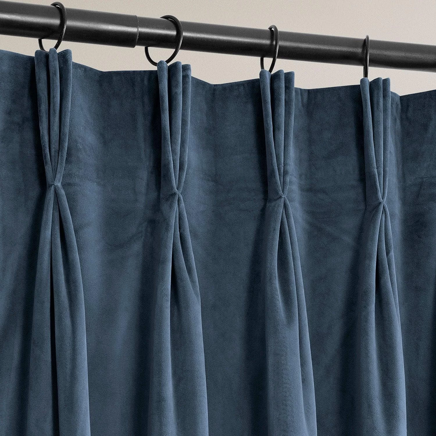London Blue French Pleat Heritage Plush Velvet Curtain 5 London Blue French Pleat Heritage Plush Velvet Curtain - Image 3