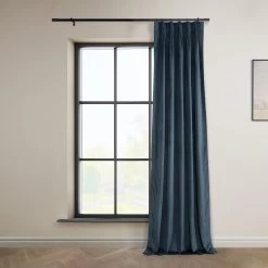 London Blue French Pleat Heritage Plush Velvet Curtain 12 London Blue French Pleat Heritage Plush Velvet Curtain -Chic Curtains Shop VPYC 161258 FPD front view r 7d55321a f0b6 4f32 9282 ae712825c564