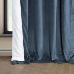 London Blue French Pleat Heritage Plush Velvet Curtain 11 London Blue French Pleat Heritage Plush Velvet Curtain -Chic Curtains Shop VPYC 161258 FPD lining view 6fad48ad f370 4417 a6f5 7c15ca067717