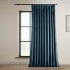 Avalon Blue Extra Wide Heritage Plush Velvet Curtain -Chic Curtains Shop VPYC 161270 DW front view