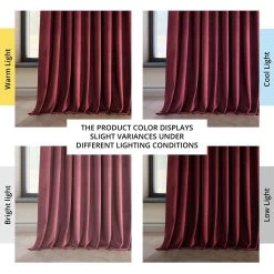 Cinema Red Extra Wide Heritage Plush Velvet Curtain 13 Cinema Red Extra Wide Heritage Plush Velvet Curtain -Chic Curtains Shop VPYC 179758 DW angled front view