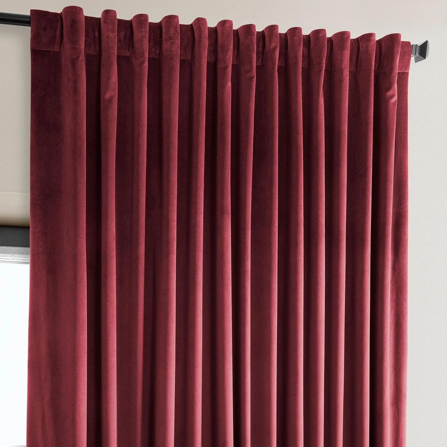 Cinema Red Extra Wide Heritage Plush Velvet Curtain 5 Cinema Red Extra Wide Heritage Plush Velvet Curtain - Image 3