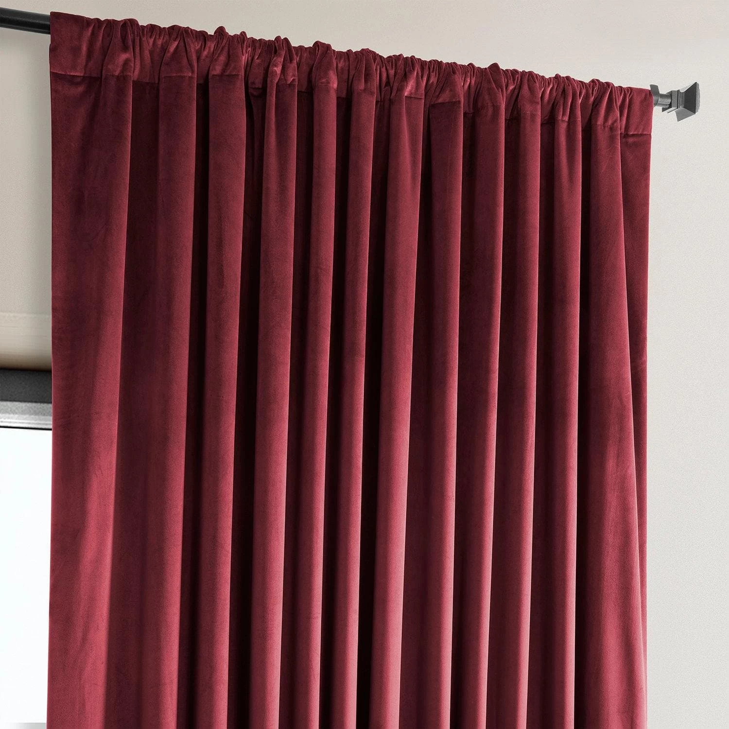 Cinema Red Extra Wide Heritage Plush Velvet Curtain 6 Cinema Red Extra Wide Heritage Plush Velvet Curtain - Image 4