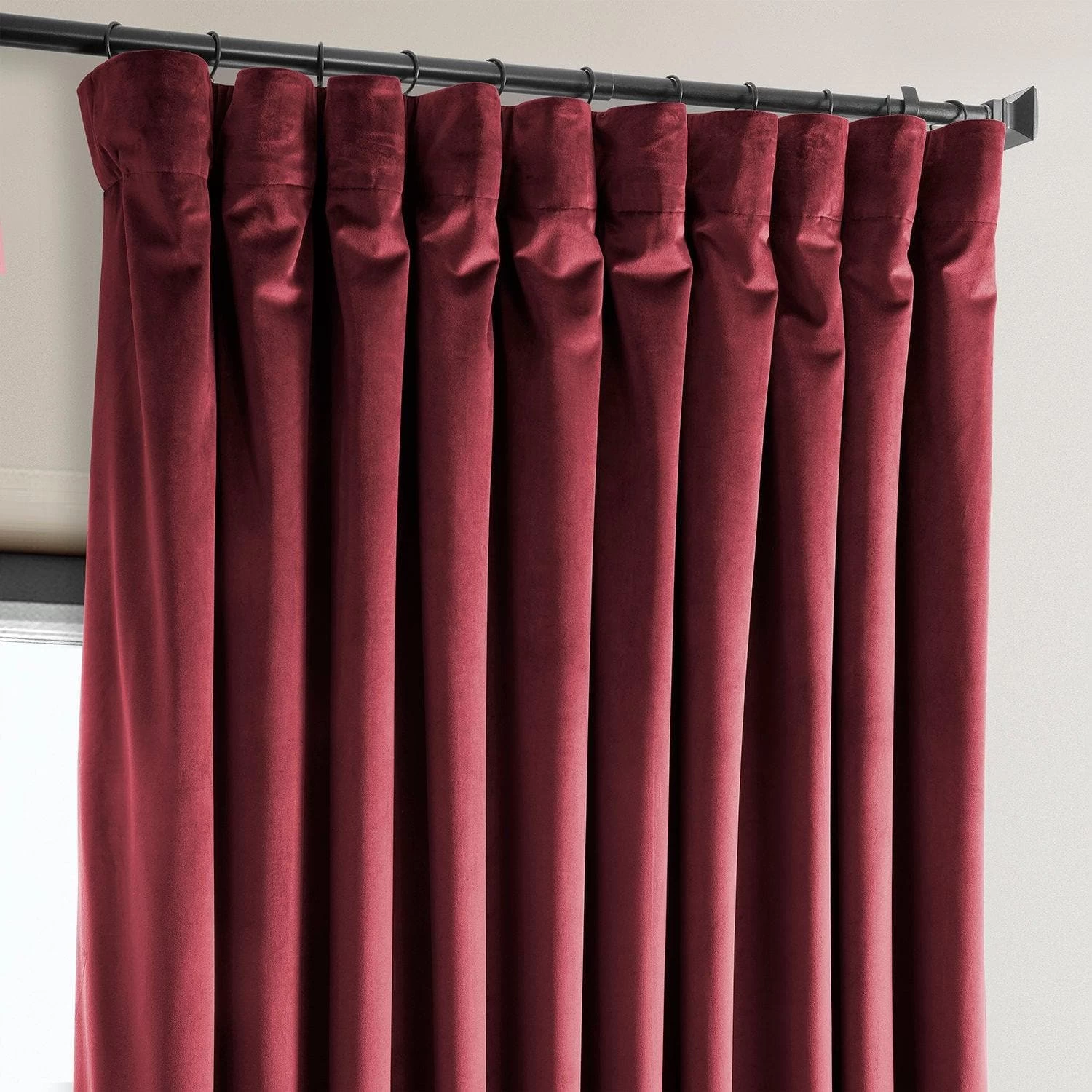 Cinema Red Extra Wide Heritage Plush Velvet Curtain 4 Cinema Red Extra Wide Heritage Plush Velvet Curtain - Image 2